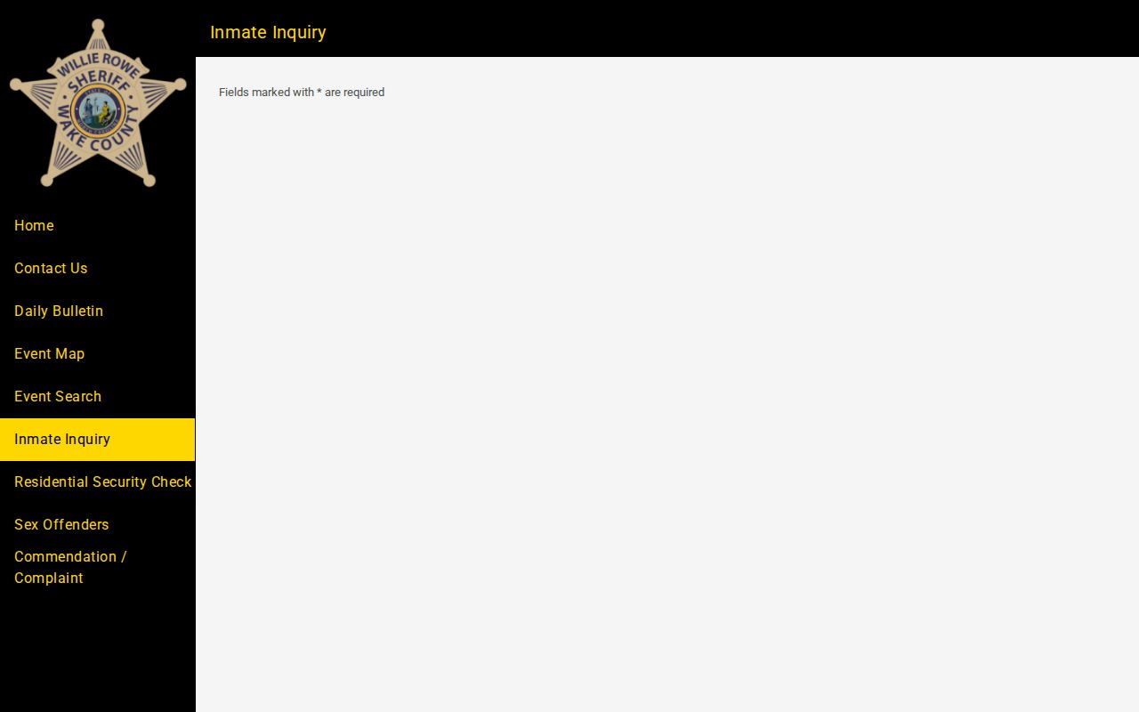 Wake Forest residents directory Wake Sheriff inmate search
