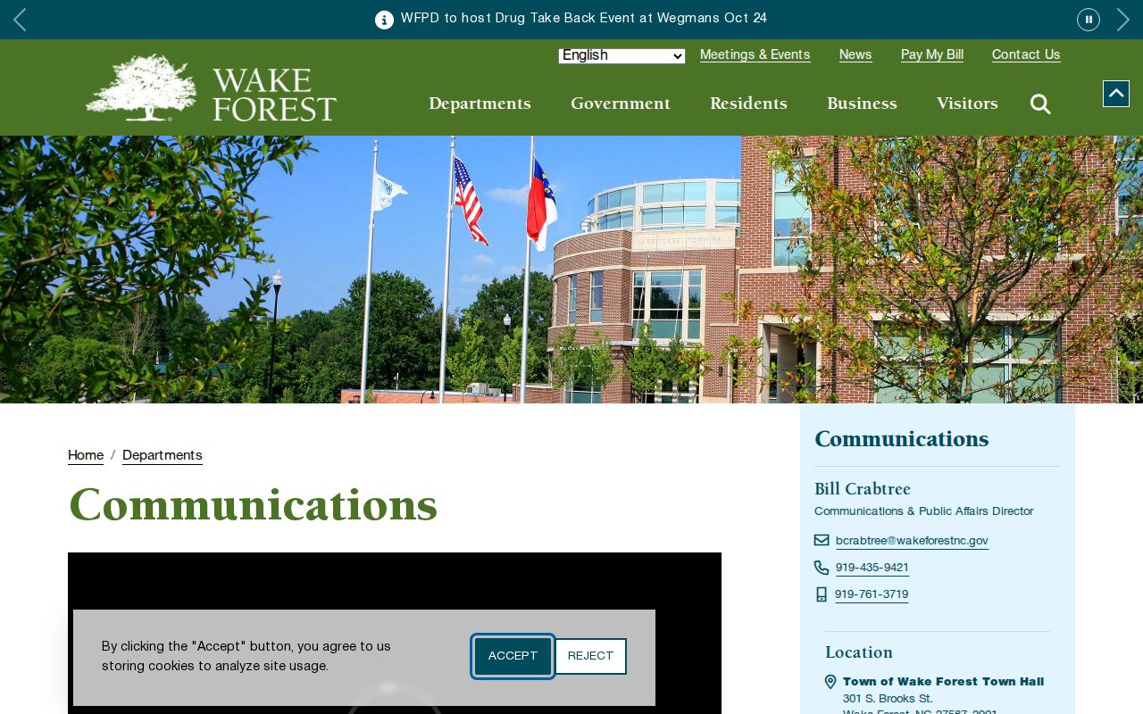 Wake Forest neighbors Town communications and neighborhood information channels