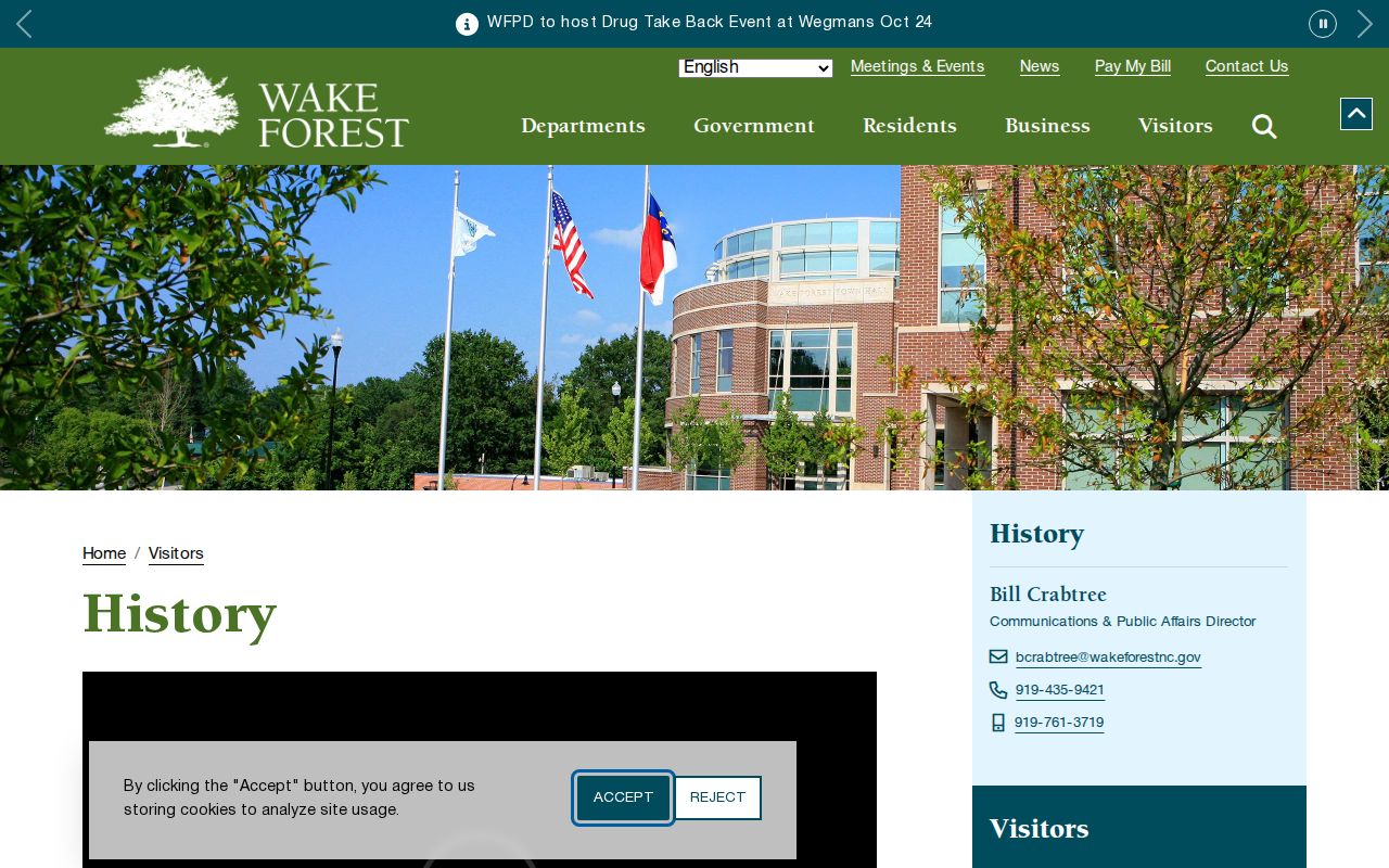 Wake Forest previous residents research with Town historical context