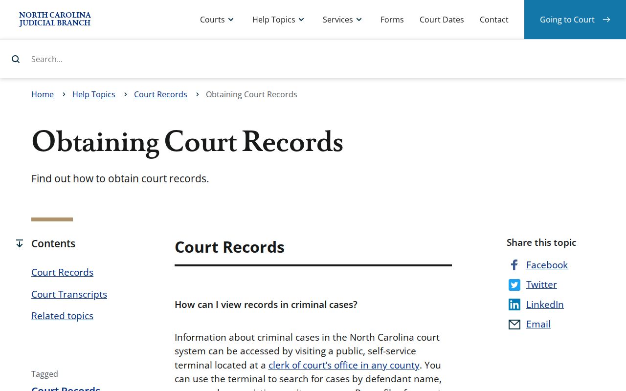 Wake Forest resident lookup through North Carolina court records access