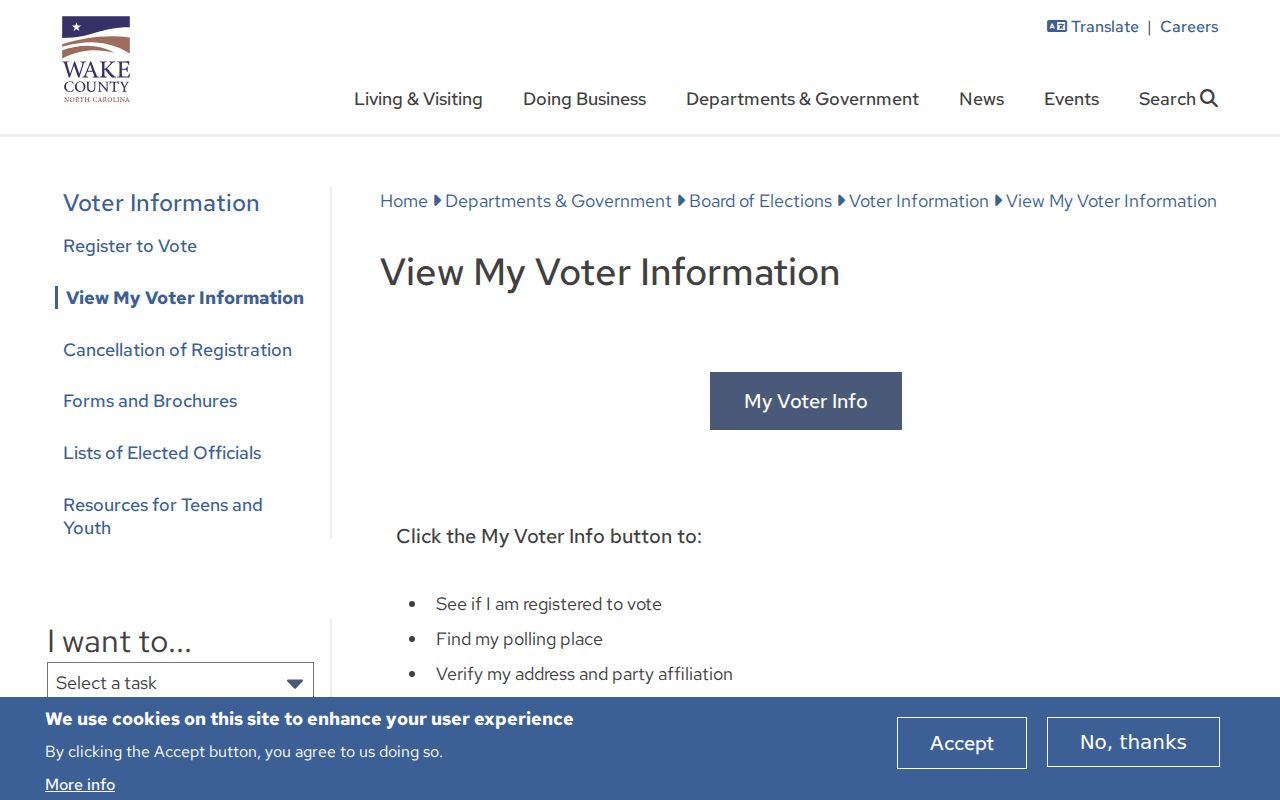 Wake Forest resident lookup using Wake County voter information guidance