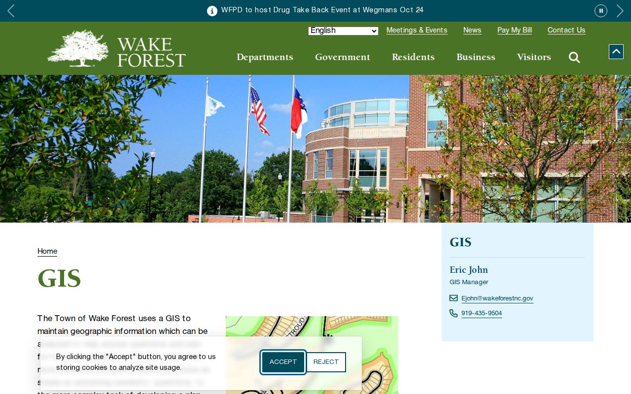 Wake Forest street directory Town GIS services and mapping links
