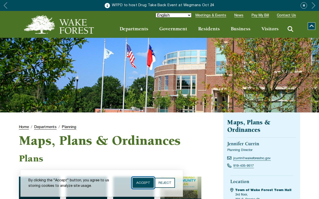 Wake Forest street directory jurisdiction and planning map resources